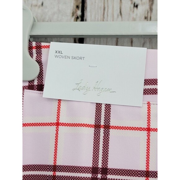 ALK Women's XXL Lady Hagen Clubhouse 16" Woven Skort Plaid Skirt & Shorts NEW WT - Picture 4 of 11